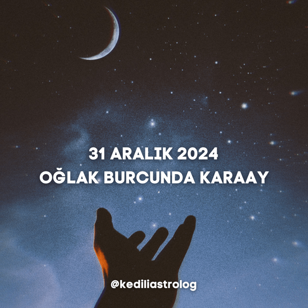 31 ARALIK 2024 : OĞLAK BURCUNDA&nbsp;KARAAY